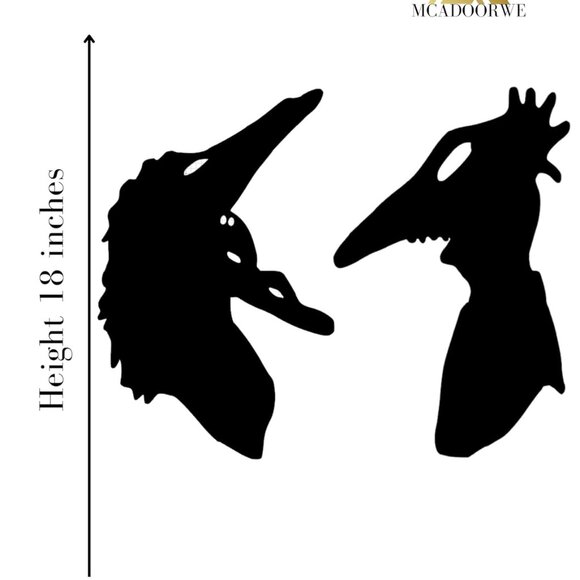 Large Halloween Spooky SET Adam & Barbara window Cling silhouette|Reusable| - Picture 5 of 5